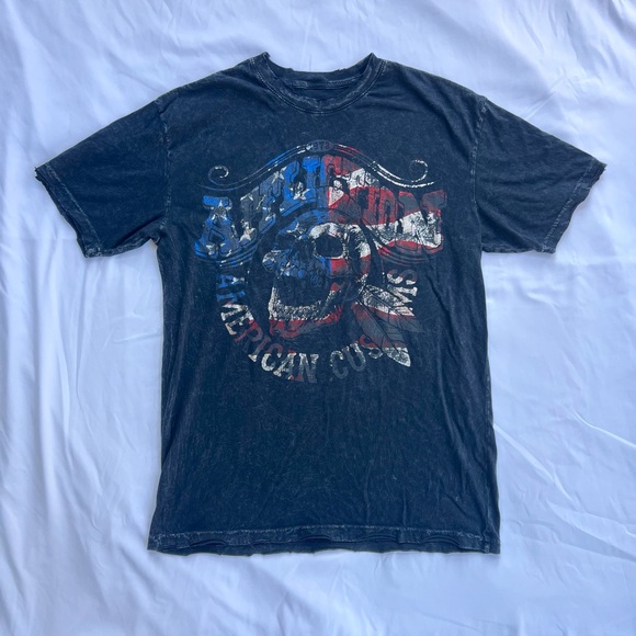 Affliction Other - Affliction Distressed Skull Men’s Short Sleeve Tee Black Blue Red White Large